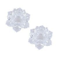 Bougeoir lotus en cristal 120mm, porte-bougie à fleurs en verre
