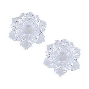 120mm Cheap Crystal <strong>Lotus</strong> <strong>Candle</strong> <strong>Holder</strong> , Glass Flower <strong>Candle</strong> Stand <strong>Candle</strong> Stick - Product Image 5