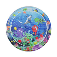 Tapis à ramper pour bébé tortue gonflable en plastique Injection d'eau Pat tapis ventre temps coussin peluche pour bébé