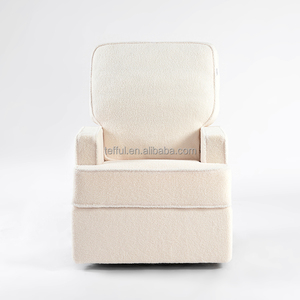 Sillón reclinable electrónico giratorio con función de balanceo y port USB en tela Boucle - Product Image 3