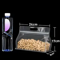 Sachet d'emballage alimentaire personnalisé en usine, épais, mat, à fond plat, avec poignée et fermeture éclair étanche, pour biscuits, noix et bonbons