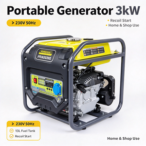 Generador de Gasolina de 3kW, 230V, 50Hz, para Hogar, Tienda, Energí<span class=keywords><strong>a</strong></span> de Respaldo, Nigeria, África Occidental, Portátil, Tanque de Combustible de 13L, Arranque Manual - Product Image 2
