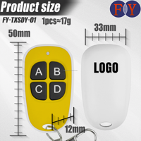 Original de fábrica 433MHz Control remoto de 4 botones Código de clonación emparejable Señal estable para puertas de barrera Puertas enrollables Hecho de metal