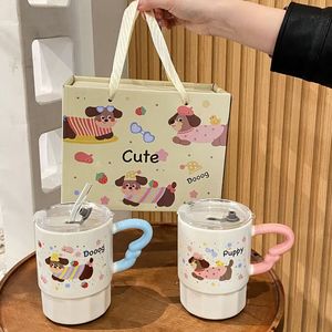 Nouvelle tasse en céramique grande capacité pour l'été avec couvercle et paille - Coffret cadeau avec boîte et paille - Product Image 4