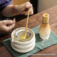 Ensemble de 5 pièces de thé matcha en céramique artisanale de la dynastie Song chinoise avec bol à bec verseur et fouet
