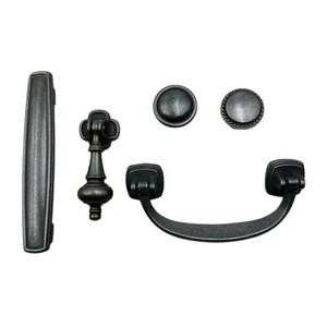 New Style Zinc Alloy <b>Black</b> Antique Classic Retro Cabinet Door Handle for Wardrobe Closet Bookcase Drawer with Golden Finish - Product Image 3
