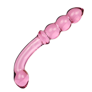 Dildo <span class=keywords><strong>in</strong></span> Vetro Curvo a Doppia Estremità, Plug Anale con Perline per Stimolazione del Punto G Unisex - Sex Factory - Product Image 4