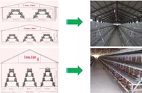 Cage à poules pondeuses à batterie, type A, 3/4 niveaux, 96/128 oiseaux, cage à poules pondeuses, 1000 poulets, élevage avicole