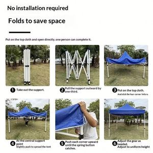 Tente publicitaire pliante rétractable en fer, imperméable, <span class=keywords><strong>avec</strong></span> auvent, grand parasol à quatre pieds, abri de voiture - Product Image 5