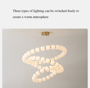 Lámpara de araña colgante de anillo moderno con <span class=keywords><strong>luz</strong></span> nueva, lámpara LED, colgante de bola blanca, iluminación interior - Product Image 4
