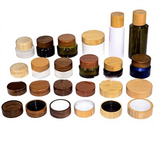 Flacon de crème pour les yeux en plastique <span class=keywords><strong>Laitu</strong></span> avec bouchon en bois de bambou 100g, pot de crème scellé - Product Image 1