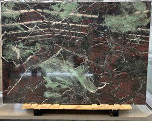 Pierre <span class=keywords><strong>de</strong></span> Quartzite Brésilienne <span class=keywords><strong>Moulin</strong></span> <span class=keywords><strong>Rouge</strong></span> Marbre Vert Veines Poli Grande Dalle Villa Moderne Design Intérieur Personnalisé - Product Image 2