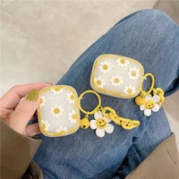 Fundas pour AirPods Pro étui fleur coréenne mignon marguerite pendentif porte-clés étui pour casque pour Air Pods 12 3 couverture souple pour écouteurs