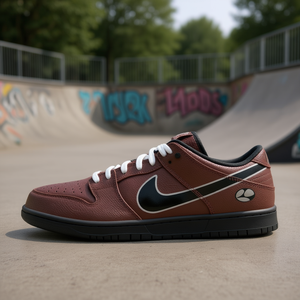 Chaussures de skateboard Nike Sb Dunk Low Limosine en cuir véritable, bout rond, lacets, semelle extérieure en caoutchouc, toutes saisons - Product Image 2