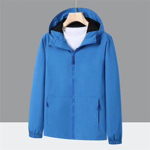 Veste coupe-vent d'extérieur verte avec capuche, uniforme de travail d'hiver, couleur unie contrastée Z04-78070 - Product Image 3