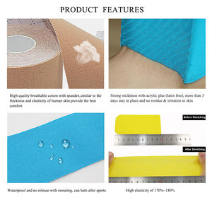 Bande adhésive sportive en coton imperméable 5cm*5m, bandes musculaires athlétiques, bande de kinésiologie - Product Image 6