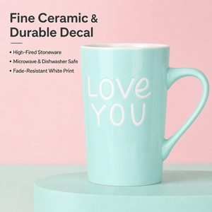 Taza de Cerámica Color Macaron al por Mayor con <span class=keywords><strong>Letras</strong></span> Impresas Personalizadas, Caja de Regalo con Frases Bonitas, Taza de Cerámica para Latte - Product Image 3