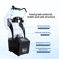 Shexova Industrial 1600W RVS 1,5L Blender met variabele snelheid, geluidsdempend, voor ijs, smoothies, mixen, malen en sap maken, inclusief deksel