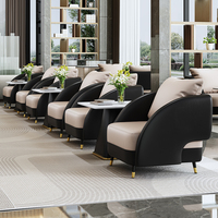 Canapé d'angle en cuir moderne de luxe léger pour salon, bureau à domicile, hôtel et usage commercial