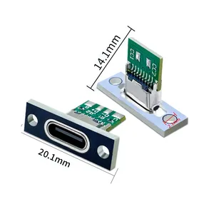USB 3.1 Type-C Panel Mount Connector Test Board PCB Board 2 4 6PIN Female Jack Data Charging Port Small electrical charging base