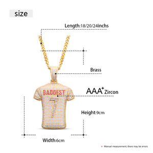 Moda Cristiano <span class=keywords><strong>Ronaldo</strong></span> No. 7 Jersey Colgante Fútbol Estilo Hip-hop Zircon 18K Accesorio de cobre chapado en oro - Product Image 6