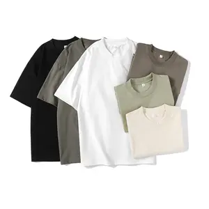 夏季260克重型高街男士短袖t恤基本简单的五分半袖纯色