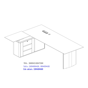 CEO Boss Management <b>Solid</b> <b>Wood</b> Luxury Modular L Shaped Executive Office <b>Desk</b> with Comfortable Chair for Home Office - Product Image 4