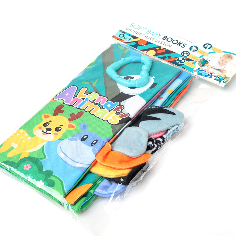 Первая Нетоксичная книга из мягкой ткани для малышей, книжка из ткани со сверкающим звуком