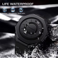 FOXBOX-Reloj de cuarzo de moda para hombre, reloj de silicona con superficie sin Espejo, puntero de desplazamiento creativo, relojes impermeables para hombre
