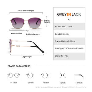 Gafas de sol unisex Greyjack de metal con lentes TAC y protección UV400, tipo 3, para salidas de moda, conducción y ciclismo - Product Image 4