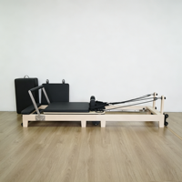 Machine de Pilates Reformer Durable, Réglable, en Chêne, Pliable, Portable, pour la Maison, Yoga, Fitness, Entraînement