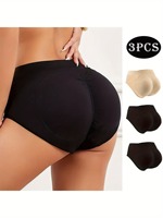 3 pièces Nouveau Shapewear en silicone pour le fessier pour femmes Sous-vêtements en silicone pour les fesses Shorts rembourrés pour les hanches Culottes rembourrées pour femmes