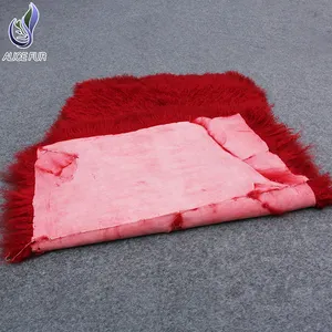 2020 Hot Sale Long Hair Real Fur Plate Mongolian Lamb Fur Plate Red Fur Blanket