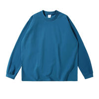 T-shirt en coton épais à col rond et manches longues pour hommes et femmes, personnalisable avec logo, décontracté, basique, respirant, léger et doux, vente en gros