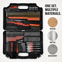 Kit de 246 forets à main HSS, forets hélicoïdaux pour maçonnerie et bois, embouts de tournevis, scies cloches, avec mallette rigide, kit OEM