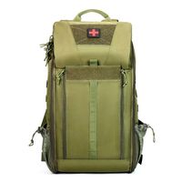 Sac à dos médical tactique unisexe pour l'extérieur, trousse de premiers soins avec fonction antivol pour les voyages et les sports de plein air - Doublure en PVC