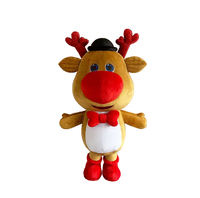 Costume de modèle de jouet en peluche d'orignal mobile gonflable de défilé de Noël