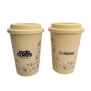 Caneca da viagem vários desenhos reutilizáveis fibra de bambu caneca de café personalizada