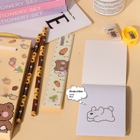 Ensemble d'art portable 6 pièces pour l'école primaire, la maternelle et la maison, comprenant des crayons et plus de fournitures de papeterie, boîte cadeau