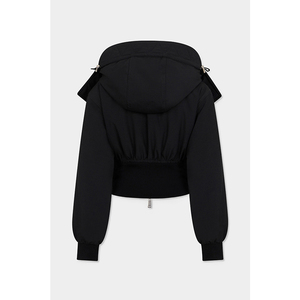 Chaqueta Corta Utilitaria para Mujer, Estilo Cyber Y2K Techwear, con Capucha Desmontable y Cintura Ajustada, para Uso Diario y Skate - Product Image 2