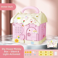 Cadeau d'anniversaire créatif pour enfants, tirelire en forme de petite maison, jouet pour déposer et retirer de l'argent, tirelire mignonne de dessin animé