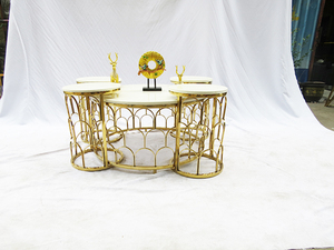 Bộ Bàn Cà Phê Nhôm Tròn Vuông Thời Trang Gồm 3 4 <span class=keywords><strong>5</strong></span> 6 Bàn Cà Phê Đá Cẩm Thạch Sang Trọng Tối Giản Phòng Khách - Product Image 2