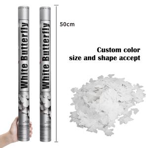 Cañón de Confeti de 60 cm, Accesorios para Ambiente de Boda, Confeti de Papel de Mariposa Blanca, Suministros para Fiestas de Cumpleaños - Product Image 5