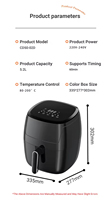 Friteuse à air multifonctionnelle numérique domestique 5,2 L avec écran tactile, faible teneur en gras, protection contre la surchauffe et contrôle numérique