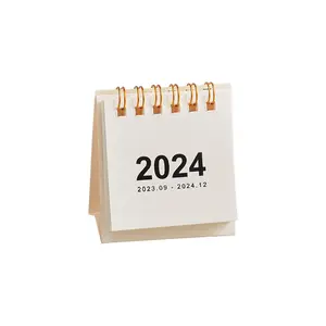 Wholesale 2024 Simple Solid Color Mini Desktop Calendar Small Fresh Student Portable Notepad Calendar