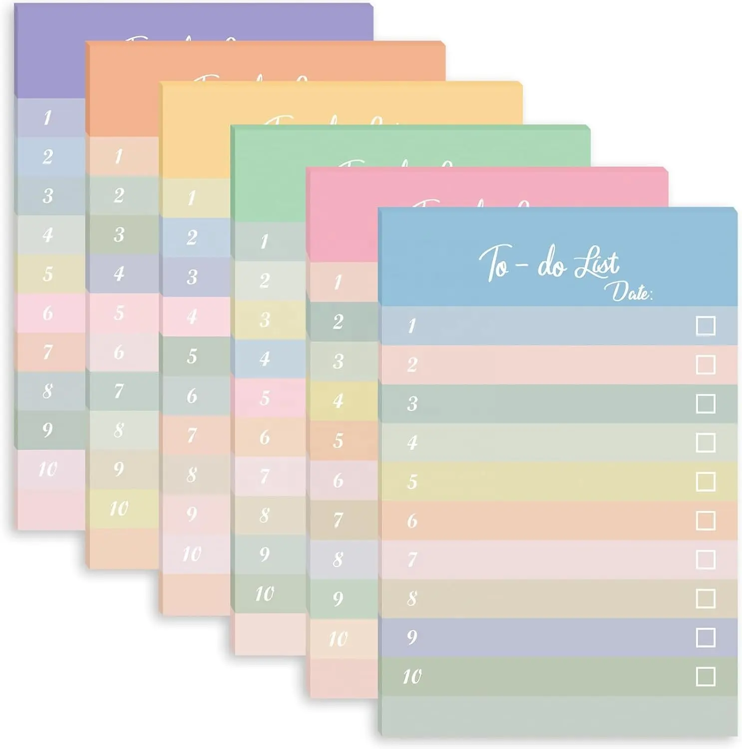 4 confezioni Multicolor foderate per fare elencano le note adesive Color arcobaleno per fare la lista dei promemoria giornalieri del blocco note portatile