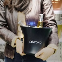 Seau en plastique personnalisable de 3L avec plateau lumineux mobile Seau à glace lumineux en forme de taille pour bars et boîtes de nuit pour les fêtes