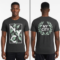 T-shirt graphique Heather pour homme, 150 GSM, mélange de coton, impression personnalisée, marque privée, OEM