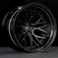 Rines de Aleación de Aluminio Forjados en 2 Piezas TimeSpace Silver Carbon Fiber Barrel T6061-T6, Personalizados OEM ODM, Nuevos, 25mm 20mm