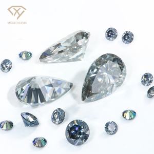 Moissanite de forme poire de couleur gris foncé, de qualité VVS1, brillant, de fabrication Xingyue, vente directe d'usine, pour bague - Product Image 1